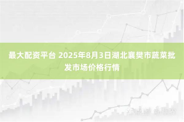 最大配资平台 2025年8月3日湖北襄樊市蔬菜批发市场价格行情
